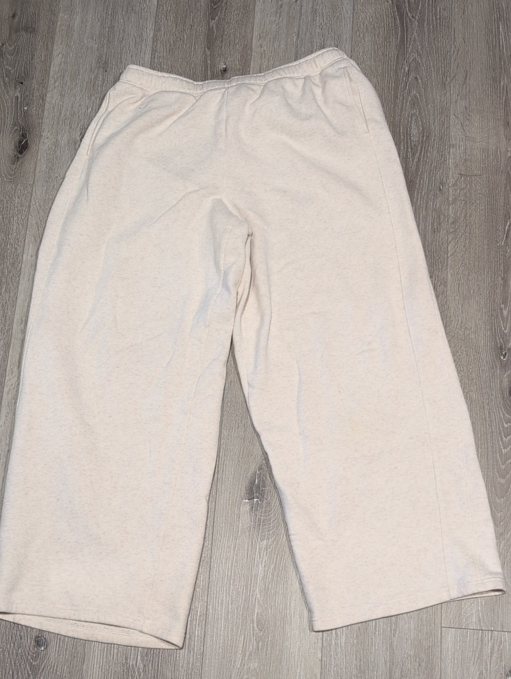 aerie Neutral Cream Wide Leg Track Pants
